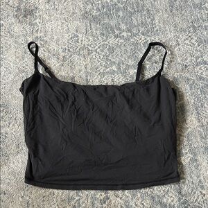Skims Black Crop Tank Top